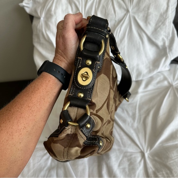 COACH Vintage Hobo Bag Brown Jacquard Signature Monogram Print E0726-10619 - Picture 8 of 16